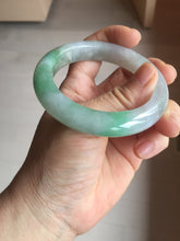 Load image into Gallery viewer, 53.5mm certified 100% natural Type A icy water sunny green/gray/black jadeite jade bangle BP157-5022
