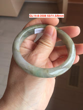 Load image into Gallery viewer, 56-57mm Type A 100% Natural dark green/black/blue Jadeite Jade bangle (with defects) group GL14

