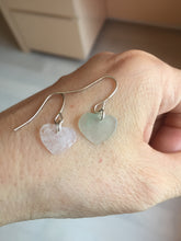 Load image into Gallery viewer, 100% Natural type A light green white heart jadeite Jade beads earring group BP56 (add-on item, not for sale individually)
