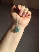 Load image into Gallery viewer, 13-17.5mm Type A 100% Natural blue light green dark green gray Guatemala Jadeite Jade Safety Guardian Button donuts Pendant group PH109

