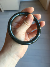 Load image into Gallery viewer, 60mm certified 100% Natural dark green/black meteorite round cut nephrite bangle HN132-0606
