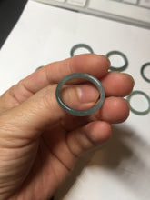 Load image into Gallery viewer, 19.4mm size 9 1/2 100% natural type A icy watery green/blue slim style Guatemala jadeite jade band ring group  BP70
