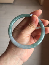 Load image into Gallery viewer, 61.5mm Certified Type A 100% Natural oily dark green(老油青) purple gray black round cut Jadeite Jade bangle Bh103-0715
