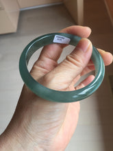 Load image into Gallery viewer, 59mm Certified Type A 100% Natural icy watery dark green/blue/gray/black Guatemala Jadeite bangle BS156-0131
