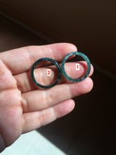 Load image into Gallery viewer, 19.2mm size 9 1/4 100% natural type A icy watery green/blue slim style Guatemala jadeite jade band ring group  BP71
