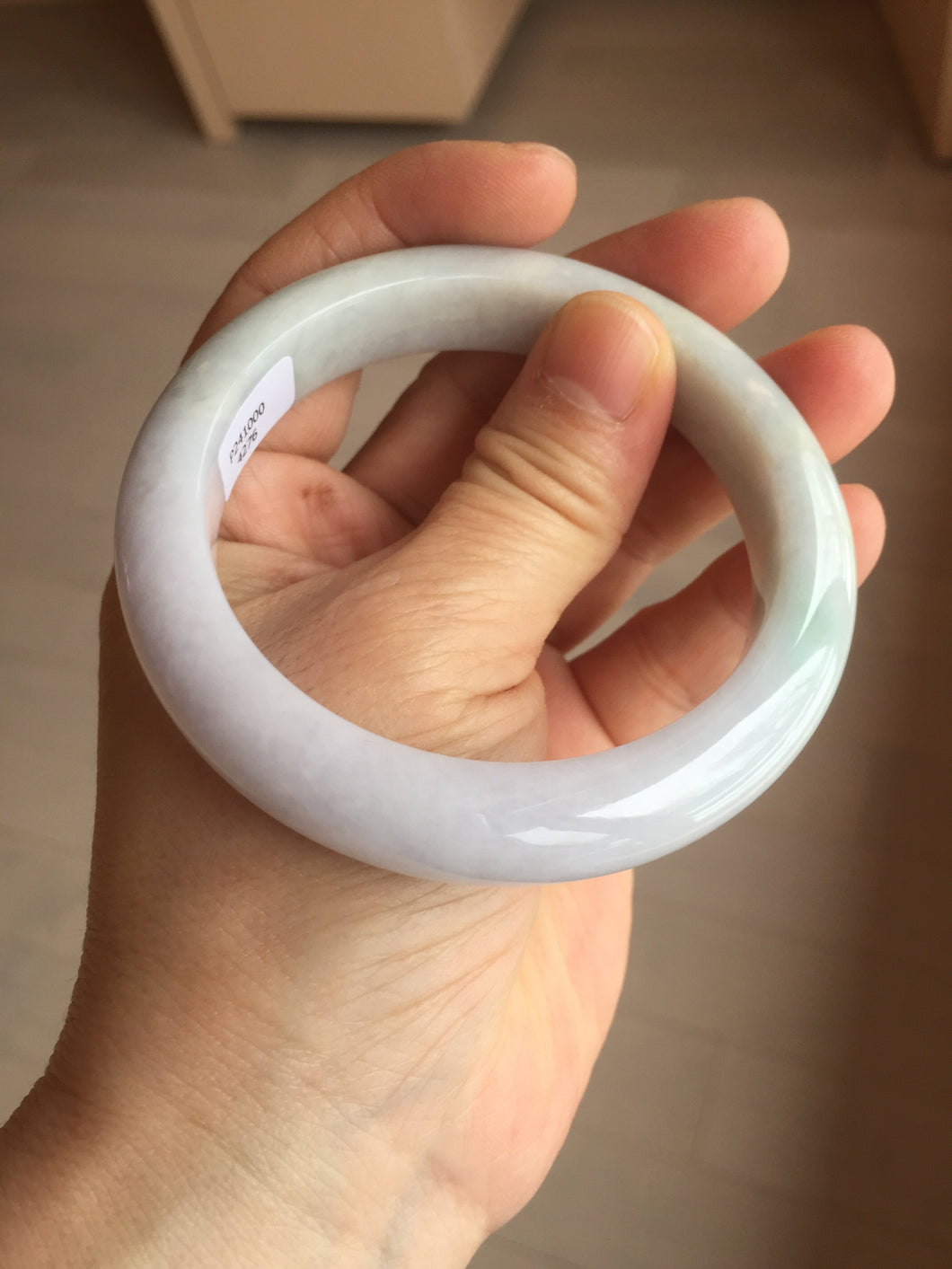 56.5mm certified 100% natural Type A light green purple jadeite jade bangle AA32-4276