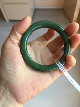 Load image into Gallery viewer, 54.9mm certified 100% Natural dark green/black nephrite (碧玉)  bangle HT168-4-3887
