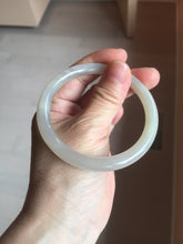 Load image into Gallery viewer, 56.3mm Certified 100% Natural Pale Lotus Pink (淡藕粉) &amp; Gray Round-Cut Nephrite Jade Bangle HN145-3372
