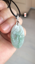 Load image into Gallery viewer, 100% Natural type A light green safe and sound pendant with the carved hieroglyph of &quot;Buddha&quot; jadeite Jade pendant group B99
