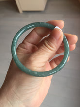 Load image into Gallery viewer, 56.5mm Certified Type A 100% Natural icy watery green/blue/black/gray slim round cut Guatemala Jadeite bangle PB14-5629
