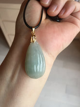 Load image into Gallery viewer, 100% Natural type A light green/gray candied dates Jadeite Jade pendant AX155

