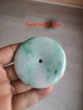 Load image into Gallery viewer, 100% Natural sunny green/pink/purple tropical beach jadeite Jade Safety Guardian Button(donut) Pendant/worry stone X123
