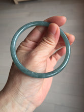 Load image into Gallery viewer, 60mm Certified Type A 100% Natural dark green/blue/gray with Guatemala slim round cut Jadeite bangle PE52-7052
