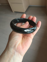 Load image into Gallery viewer, 62mm 100% Natural dark green/black meteorite Stellar Night sky nephrite bangle HN80
