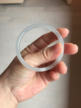 Load image into Gallery viewer, 54mm Certified 100% Natural Icy Watery Gray Very Light Smoky Purple (烟紫)  round cut Nephrite Bangle HN230-9223

