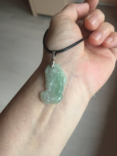 Load image into Gallery viewer, 100% natural type A icy watery jadeite green/yellow/white 3D PiXiu(貔貅) Feng Shui Wealth Attractor with Wealth Pool pendant group necklace PD8
