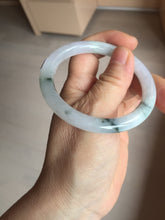 Load image into Gallery viewer, 53.3mm Certified Type A 100% Natural light green purple with green floating flowers round cut Jadeite bangle PB169-4722
