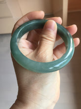 Load image into Gallery viewer, 57.5mm Certified type A 100% Natural oily dark green (老油青) blue gray black Mountains Afar (远山)Jadeite bangle PC259-0552
