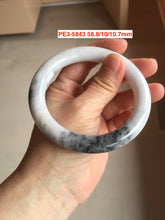 Load image into Gallery viewer, 55-60mm certified 100% natural Type A white black gray  jadeite jade bangle group GL55 Add on item
