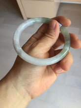 Load image into Gallery viewer, 58.7mm Certified Type A 100% Natural green white slim round cut Jadeite Jade bangle Y169-3693
