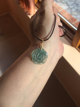 Load image into Gallery viewer, 100% Natural type A icy watery blue green gray Guatemala jadeite Rose Pendant group BP181
