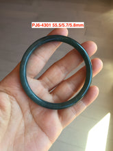 Load image into Gallery viewer, Sale! 56-62mm Certified type A 100% Natural dark green/blue/black/gray slim round cut Guatemala  Jadeite bangle(different size with defects) group GL31
