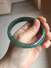 Load image into Gallery viewer, 58.6mm Certified Type A 100% Natural dark green/blue/gray/black with flying snow Guatemala Jadeite bangle BS155-0123
