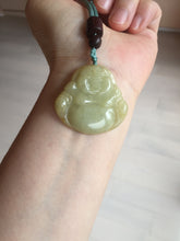 Load image into Gallery viewer, 100% Natural type A yellow green happy buddha jadeite Jade pendant AX159
