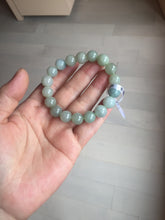 Load image into Gallery viewer, 10-10.5mm size 50-58mm 100% natural type A green gray jadeite jade beads bracelet AZ161
