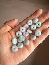 Load image into Gallery viewer, 12.5mm Type A 100% Natural sunny green white purple Jadeite Safety Guardian Button donuts pendant PH60 Add on item
