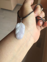 Load image into Gallery viewer, 100% natural type A  sunny green white purple jadeite jade leaf pendant group PB46
