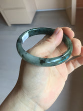 Load image into Gallery viewer, 56.8mm Certified 100% natural Type A oily dark green/gray (老油青) jadeite jade bangle PA78-6284
