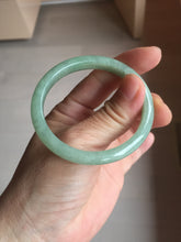 Load image into Gallery viewer, 50.5mm 100% natural type A sunny green apple green oval jadeite bangle AZ155
