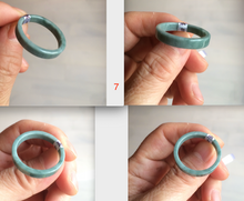 Load image into Gallery viewer, 21.2mm/size 11 3/4 100% natural type A icy watery green/white/yellow jadeite jade band ring G105- 11 3/4
