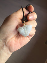 Load image into Gallery viewer, 100% Natural type A icy watery light green purple red (FU LU SHOU) Jadeite Jade butterfly pendant PH113-3
