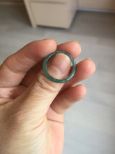 Load image into Gallery viewer, Size 7 3/4 100% natural type A icy watery light green/blue/yellow/gray skinny Guatemala jadeite jade band ring AR102
