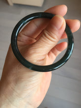 Load image into Gallery viewer, 51.9mm certified Type A 100% Natural dark green/black/gray Guatemala slim round cut Jadeite bangle PH181-2446
