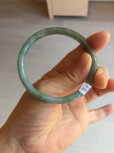 Load image into Gallery viewer, 55.1mm Type A 100% Natural Light Green/Gray/Black/Purple/Brown “Reed Flowers &amp; Snow” Guatemala Slim Round Cut Jadeite Bangle PJ121-1419

