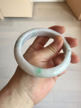 Load image into Gallery viewer, 61.5mm Type A 100% Natural sunny green/light white/purple chubby Jadeite Jade bangle with defects PJ59-1253
