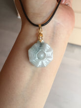 Load image into Gallery viewer, 100% natural type A light green dark green jadeite jade 3D the eight trigrams(Bagua,八卦) pendant group AX151
