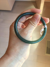 Load image into Gallery viewer, 56mm Type A 100% Natural dark green/blue/gray/black Guatemala slim round cut Jadeite bangle PJ120

