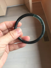 Load image into Gallery viewer, 57mm Type A 100% Natural icy black(冰乌鸡) blue gray Guatemala Slim Round Cut Jadeite Bangle PJ149-1379

