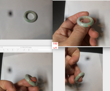 Load image into Gallery viewer, 17.9mm/size 7 3/4 100% natural type A icy watery green/white/yellow jadeite jade band ring G105-7 3/4
