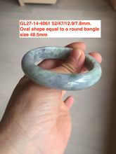 Load image into Gallery viewer, 44-52 mm Type A 100% Natural light green/yellow/gray oval Jadeite Jade bangle group  for kids/small adult hand GL27 Add-on item.
