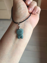 Load image into Gallery viewer, Type A 100% Natural dark green blue gray Guatemala jadeite jade cat kitty pendant PC143 Add one item
