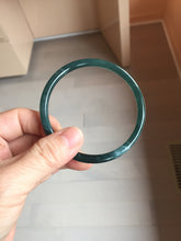 Load image into Gallery viewer, 60.3mm Type A 100% Natural icy black(冰乌鸡) blue gray Guatemala Slim Round Cut Jadeite Bangle PJ154-1358

