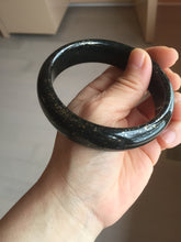 Load image into Gallery viewer, 62.8mm 100% Natural dark green/black meteorite Stellar Night sky nephrite bangle HN79-1248
