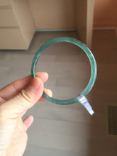 Load image into Gallery viewer, 60.6mm Certified Type A 100% Natural icy watery dark green/blue/gray with Guatemala slim round cut Jadeite bangle PH3-2349
