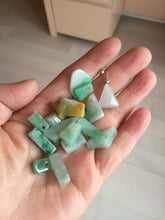Load image into Gallery viewer, 100% natural type A icy watery sunny green/purple/yellow small Jadeite Jade baroque pendant group BK103
