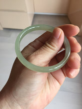 Load image into Gallery viewer, 51.5mm Certified 100% Natural icy watery light green yellow gray Clear Sky Water Green (晴水)Nephrite Bangle HN175-6930
